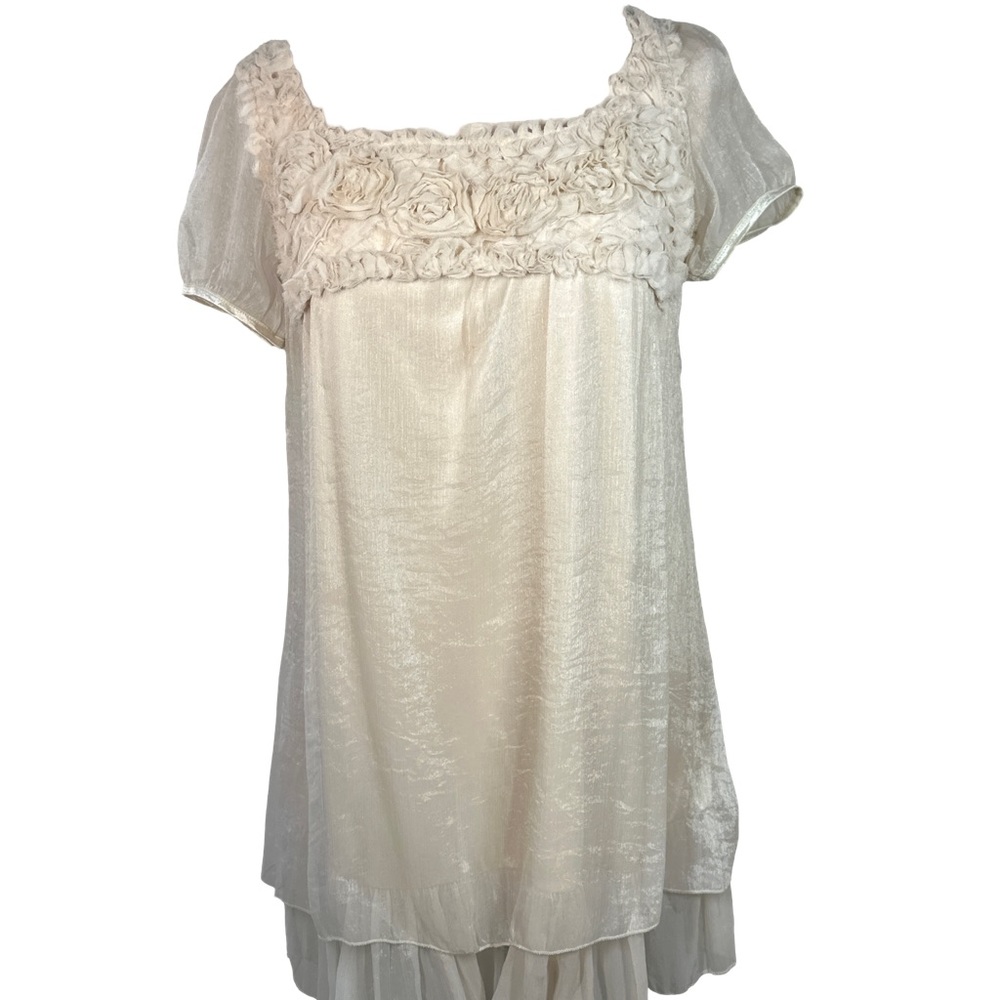 Vintage Delicate Ivory Baby Doll Dress Top Gown Dress
